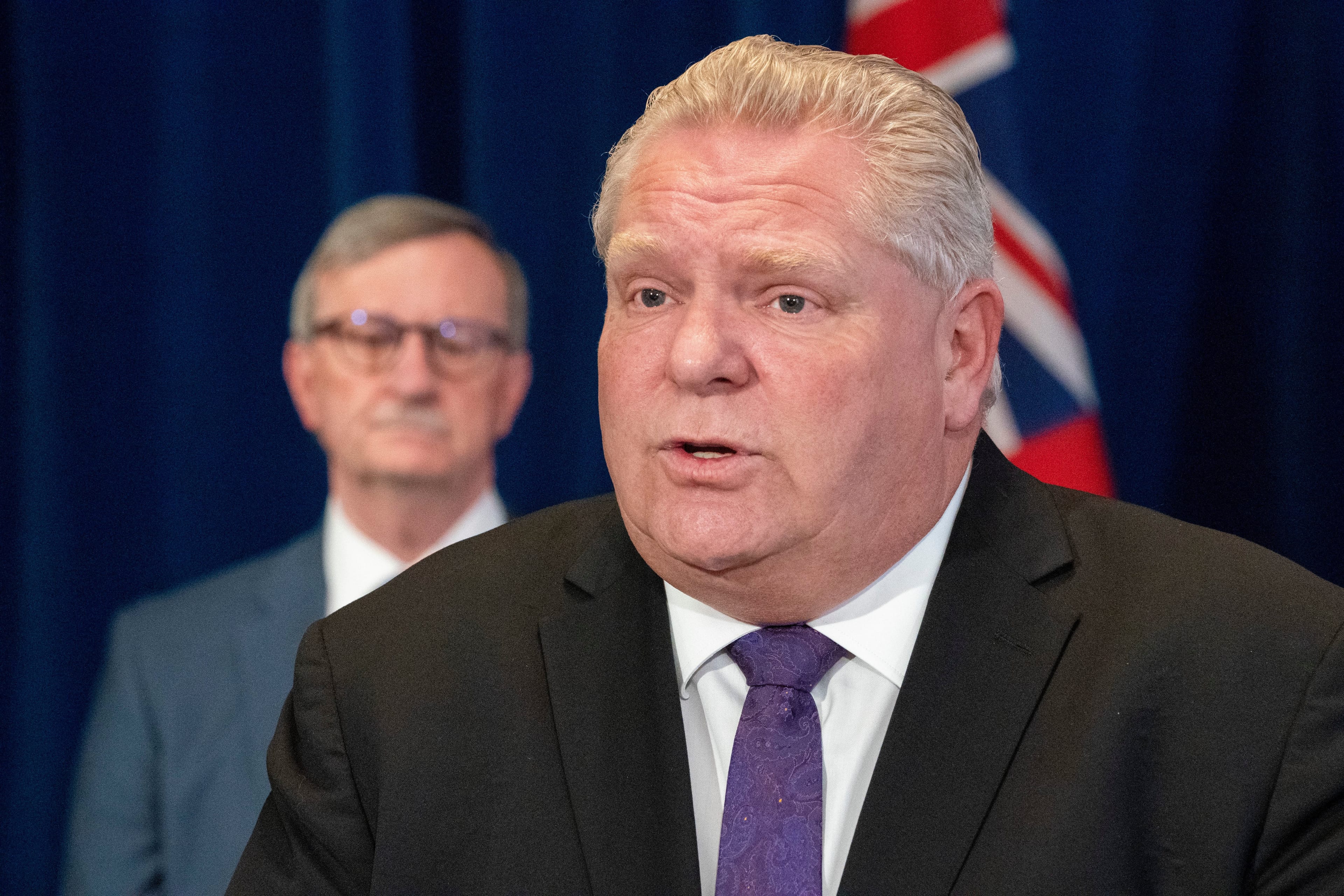 Ontario Premier Doug Ford holds a media briefing on COVID-19 following the release of provincial modelling in Toronto, Friday, April 3, 2020. THE CANADIAN PRESS/Frank Gunn
