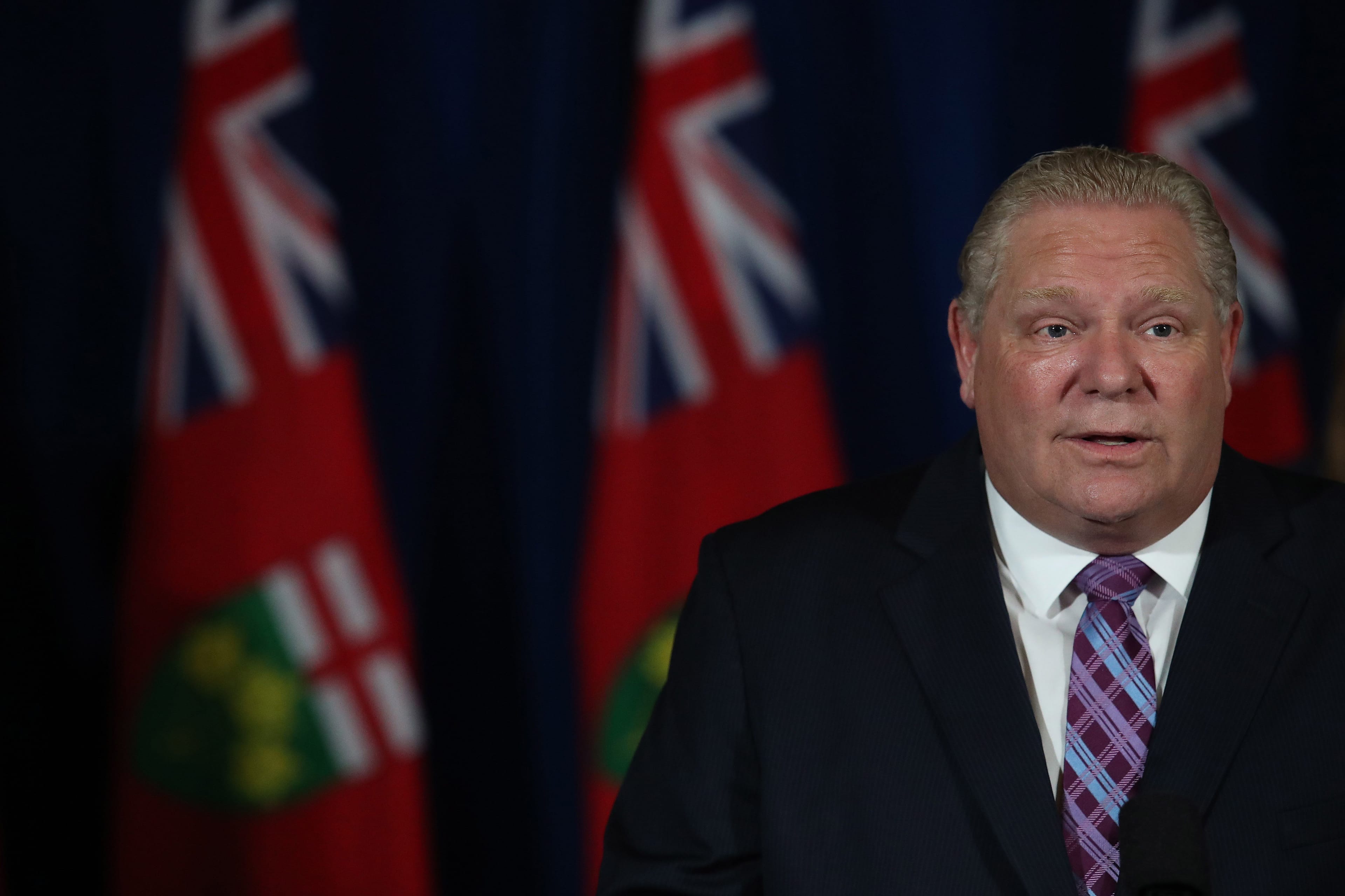 Ontario Premier Doug Ford attends the province's daily briefing on the COVID-19 situation, in Toronto on Friday, June 5, 2020. (Steve Russell/CP-pool)