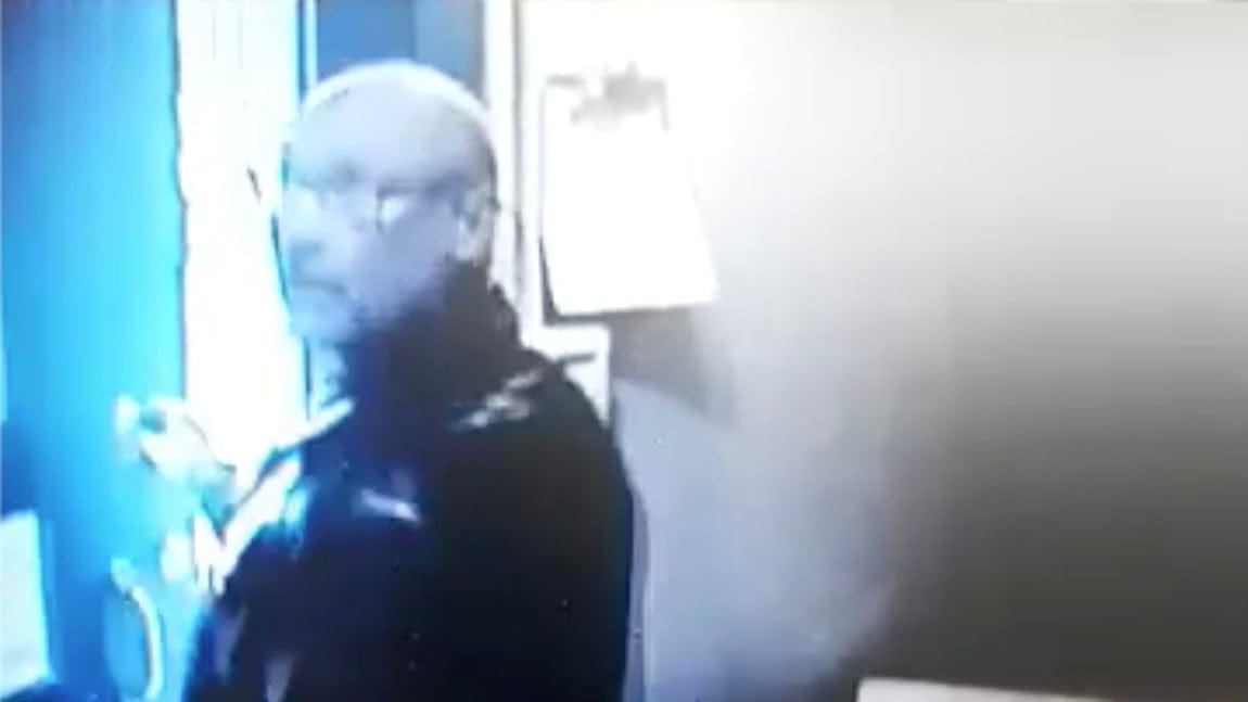 A still from a video showing Gabriel Wortman in the Brinks yard on March 30, 2020.
