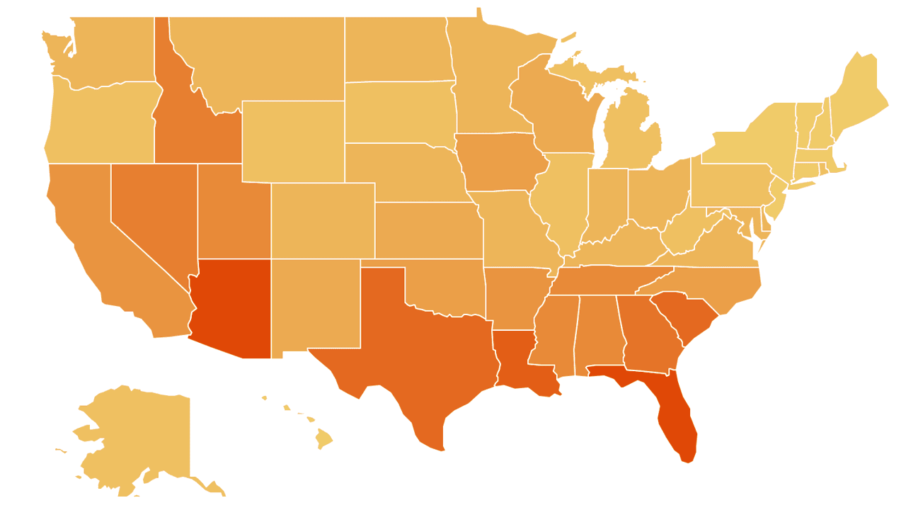 Canada-U.S. case rate comparison