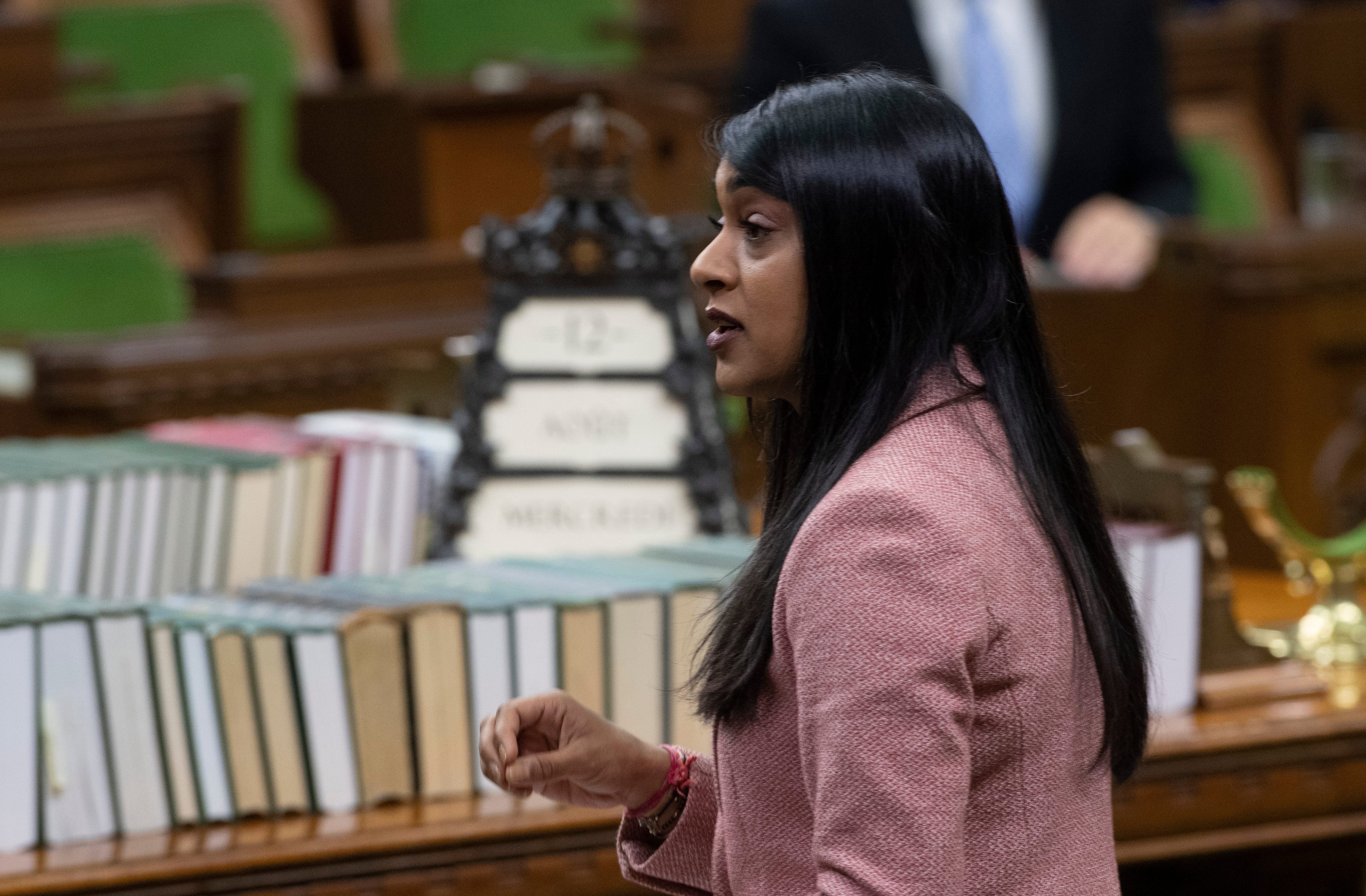 Diversity and Inclusion and Youth Minister Bardish Chagger rises during a sitting of the Special Committee on the COVID-19 Pandemic in the House of Commons in Ottawa, Wednesday, Aug. 12, 2020. (Adrian Wyld/CP)