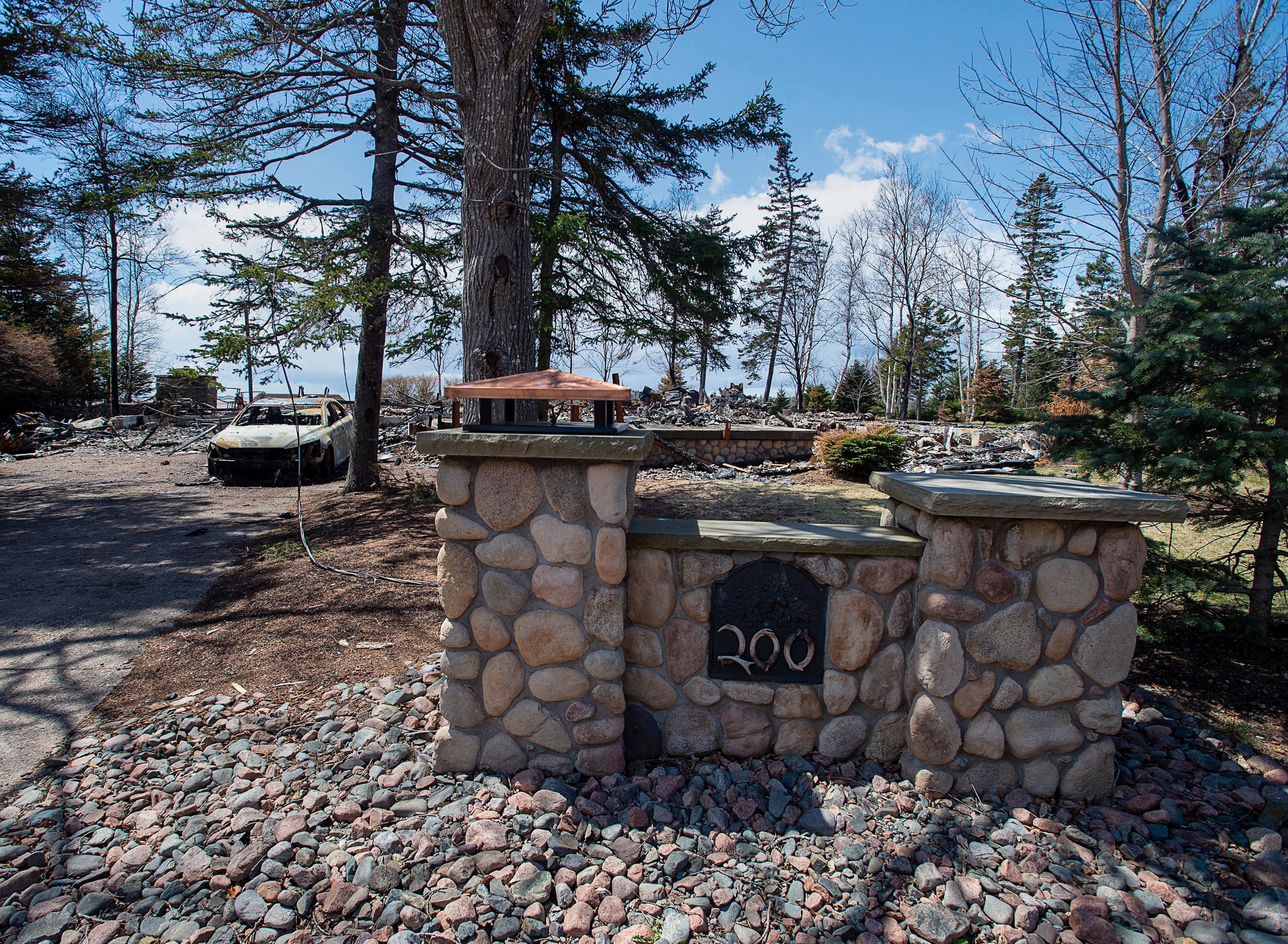 A fire-destroyed property registered to Gabriel Wortman at 200 Portapique Beach Road is seen in Portapique, N.S. on May 8, 2020 (CP/Andrew Vaughan)