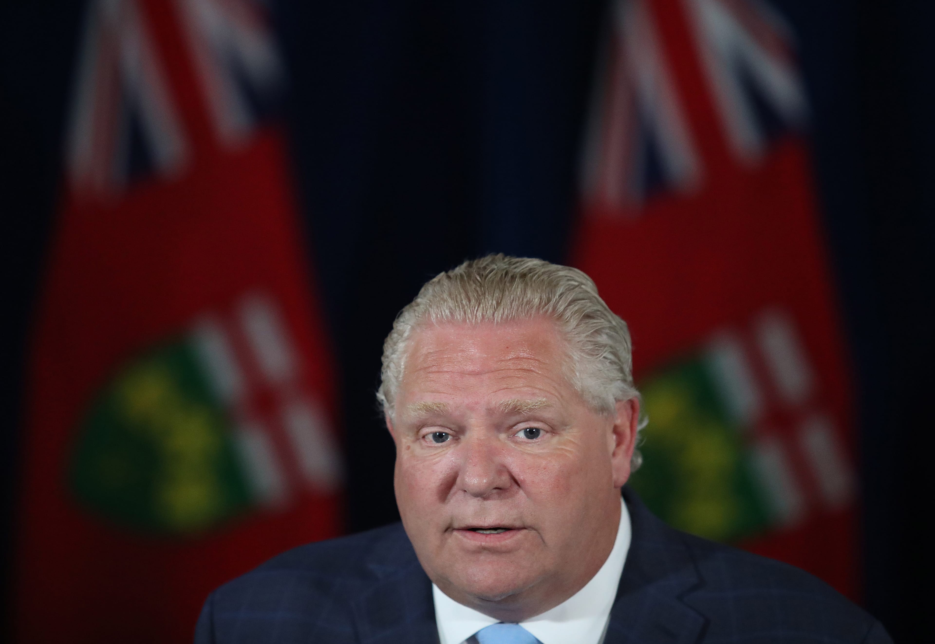 Premier Doug Ford holds his daily press briefing on June 25 (Steve Russell/Toronto Star/Getty Images)