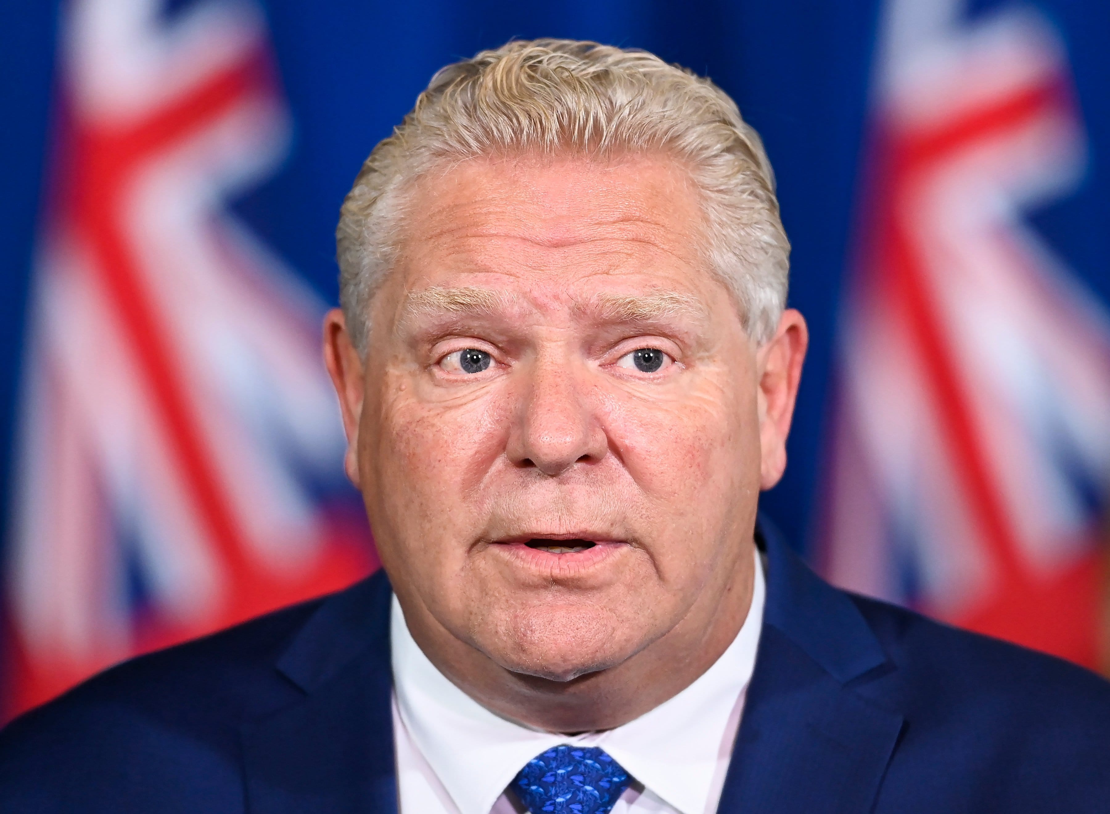 Ontario Premier Doug Ford holds a press conference regarding new restrictions at Queen's Park during the COVID-19 pandemic in Toronto on Friday, October 2, 2020. THE CANADIAN PRESS/Nathan Denette