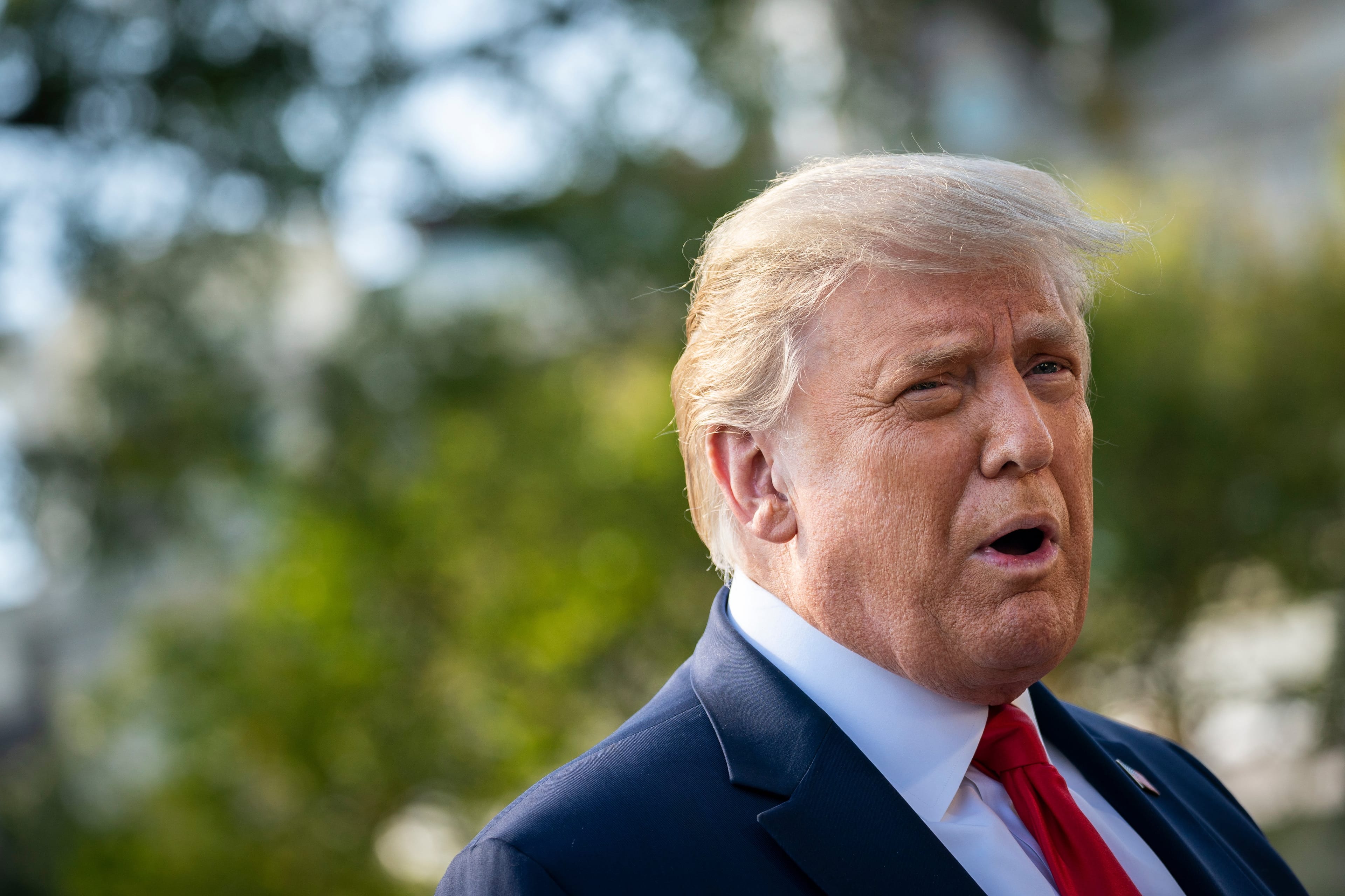 Trump speaks to reporters on his way to Marine One on the South Lawn of the White House on Sept. 30, 2020 (Drew Angerer/Getty Images)