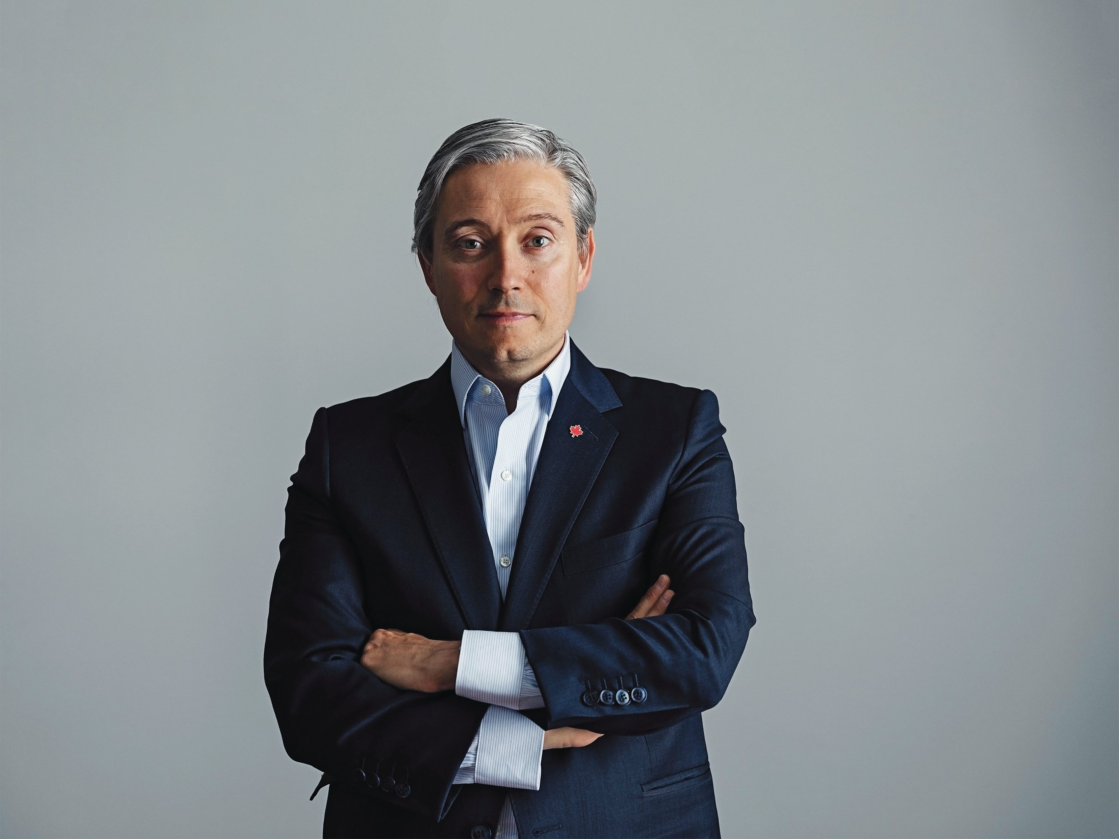 Minister of Foreign Affairs François-Philippe Champagne in his Shawinigan, QC, office. (Photograph by Sylvie Li)