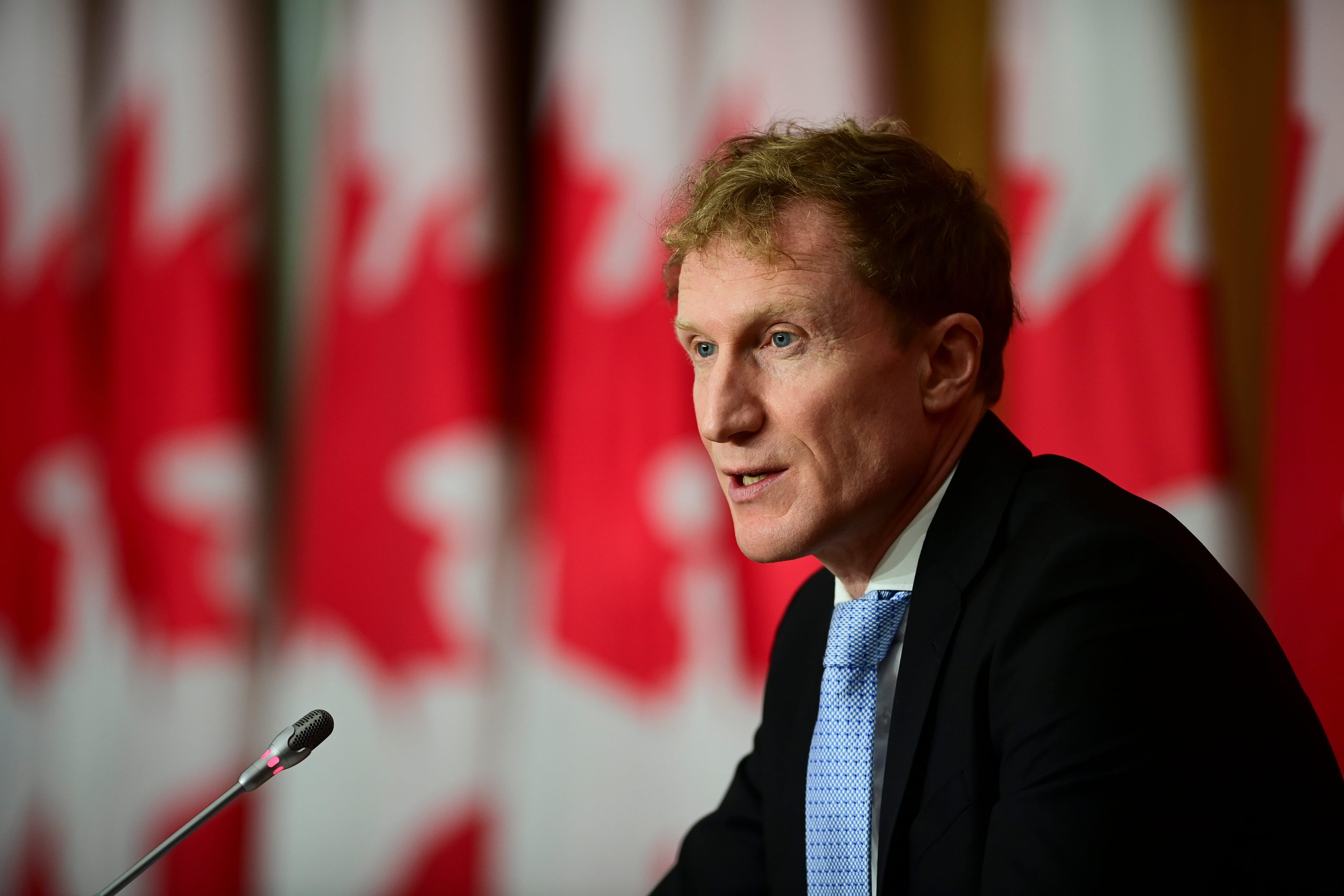 Marc Miller, Minister of Indigenous Services, holds a news conference in Ottawa on Dec. 2, 2020. (Sean Kilpatrick/CP)