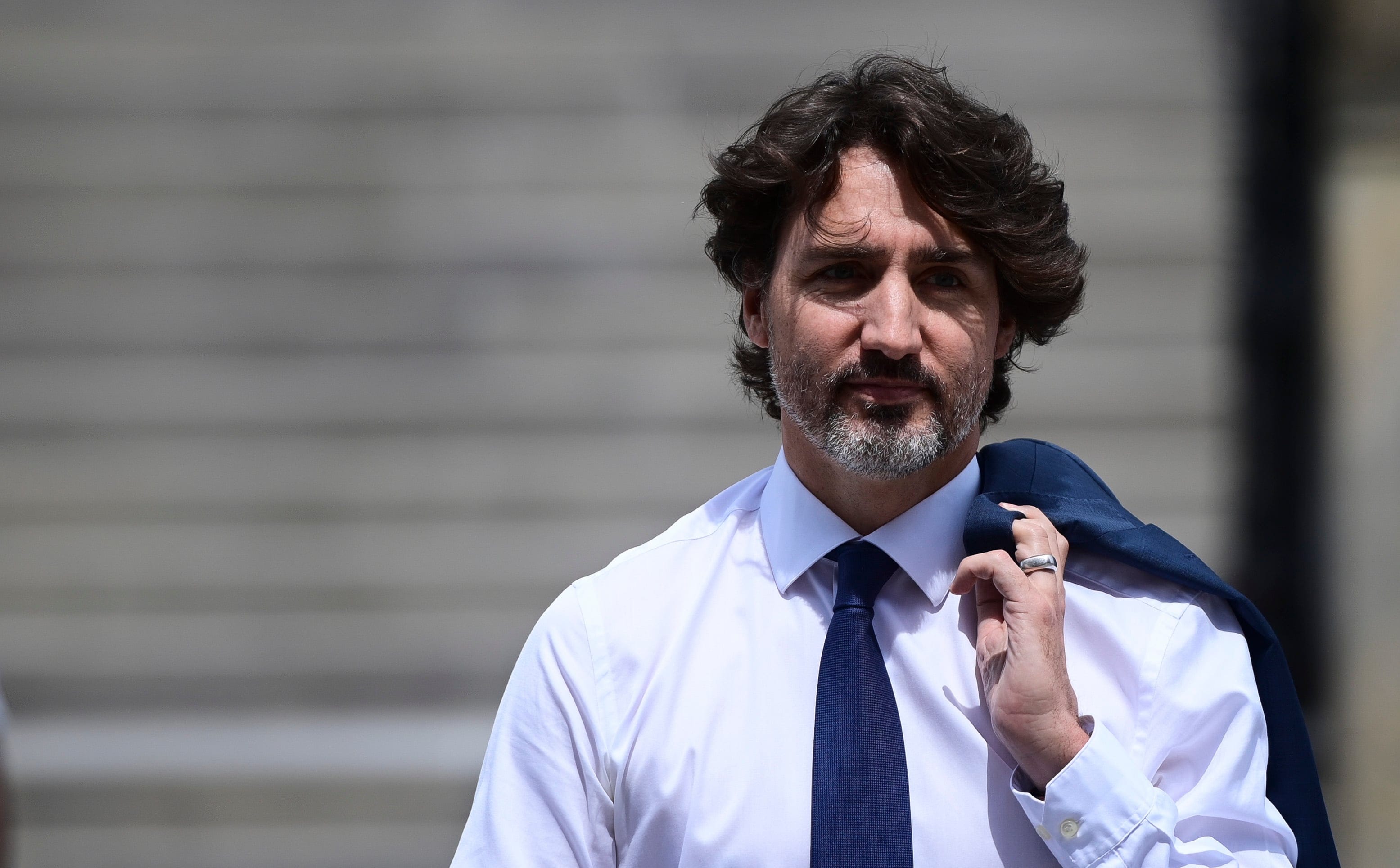 Trudeau makes his way to a press conference in Ottawa on June 8, 2021 (Sean Kilpatrick/CP)