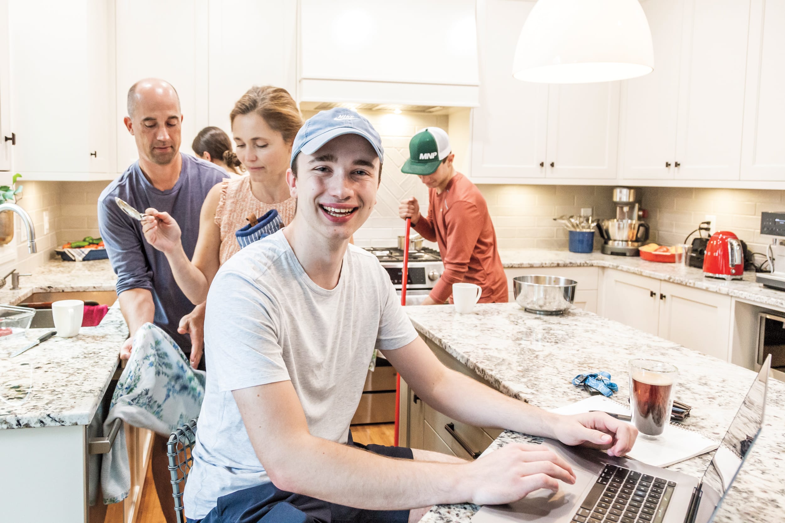 Little likes to work in the bustle of his family’s kitchen, which he says keeps him on track (Photograph by Carey Shaw)