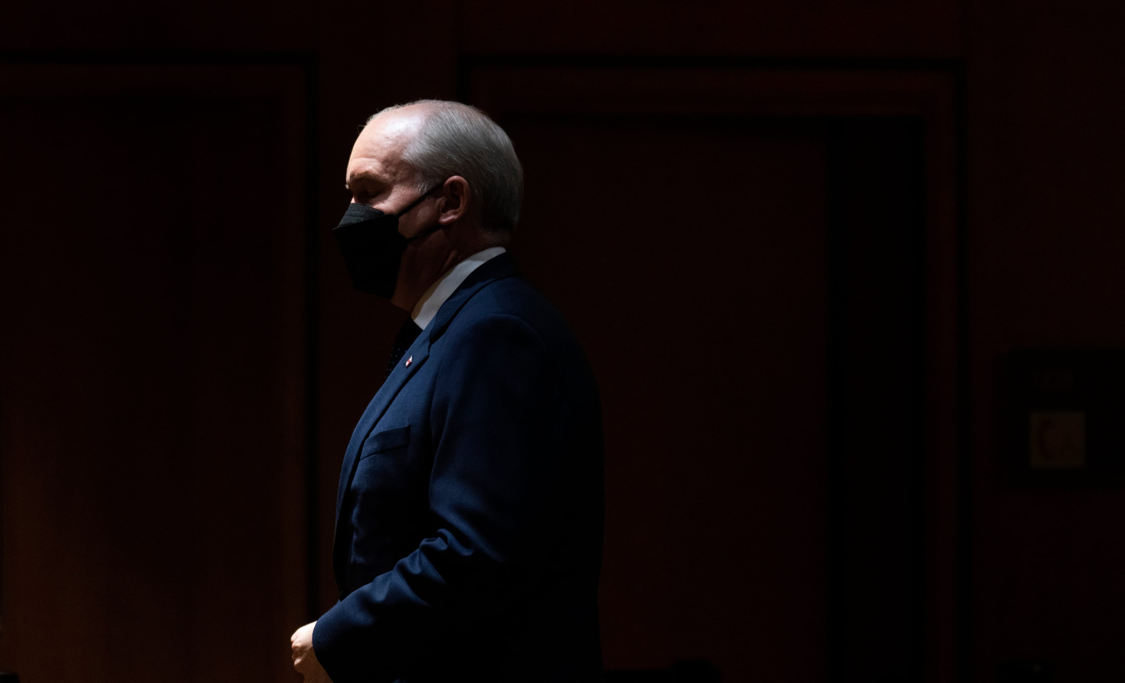 O’Toole leaves a news conference, Jan. 24, 2022 in Ottawa. (Adrian Wyld/The Canadian Press)