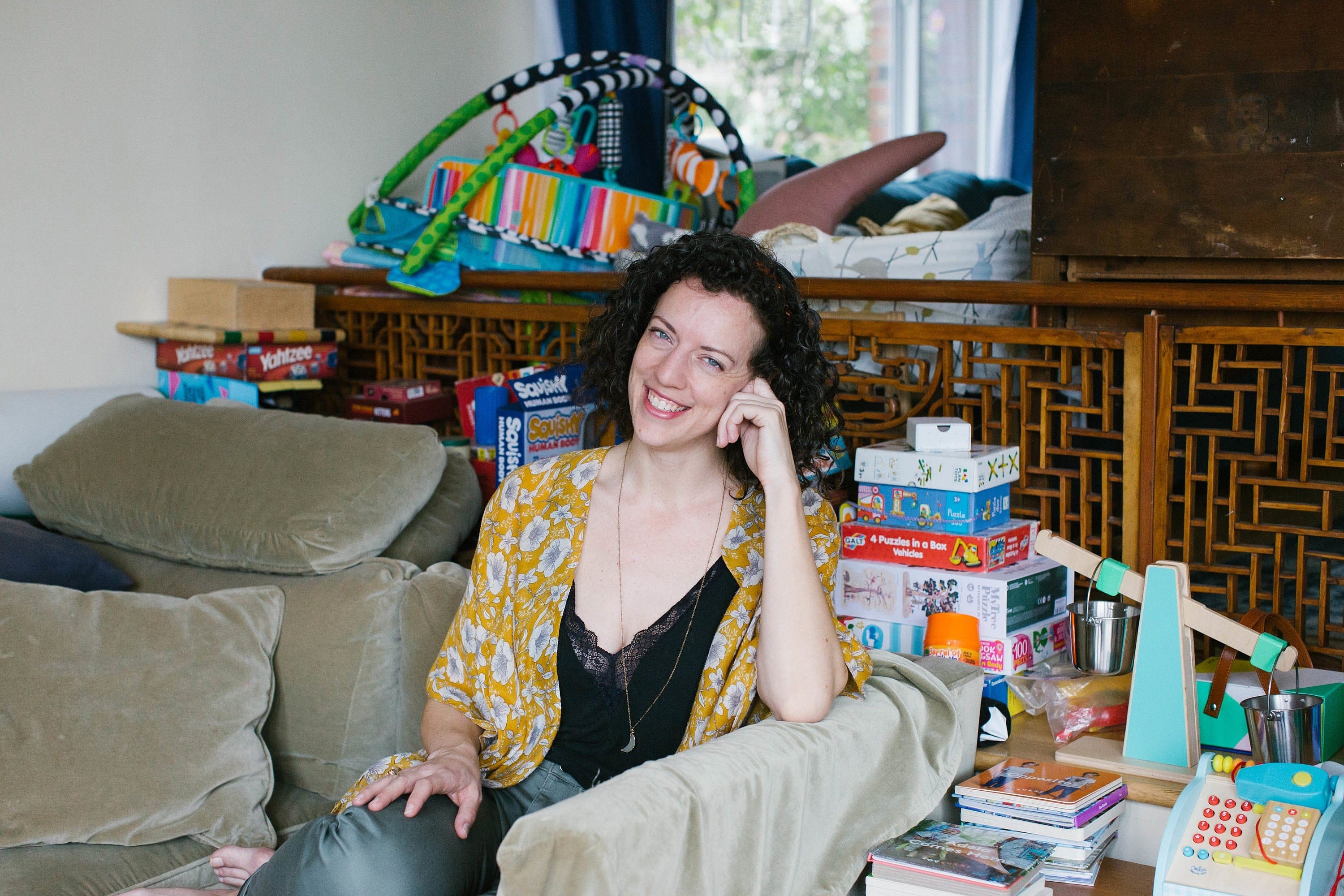 Andrea Loewen poses for a photograph in the home she shares with her friends in Vancouver, B.C. on March 26, 2023.