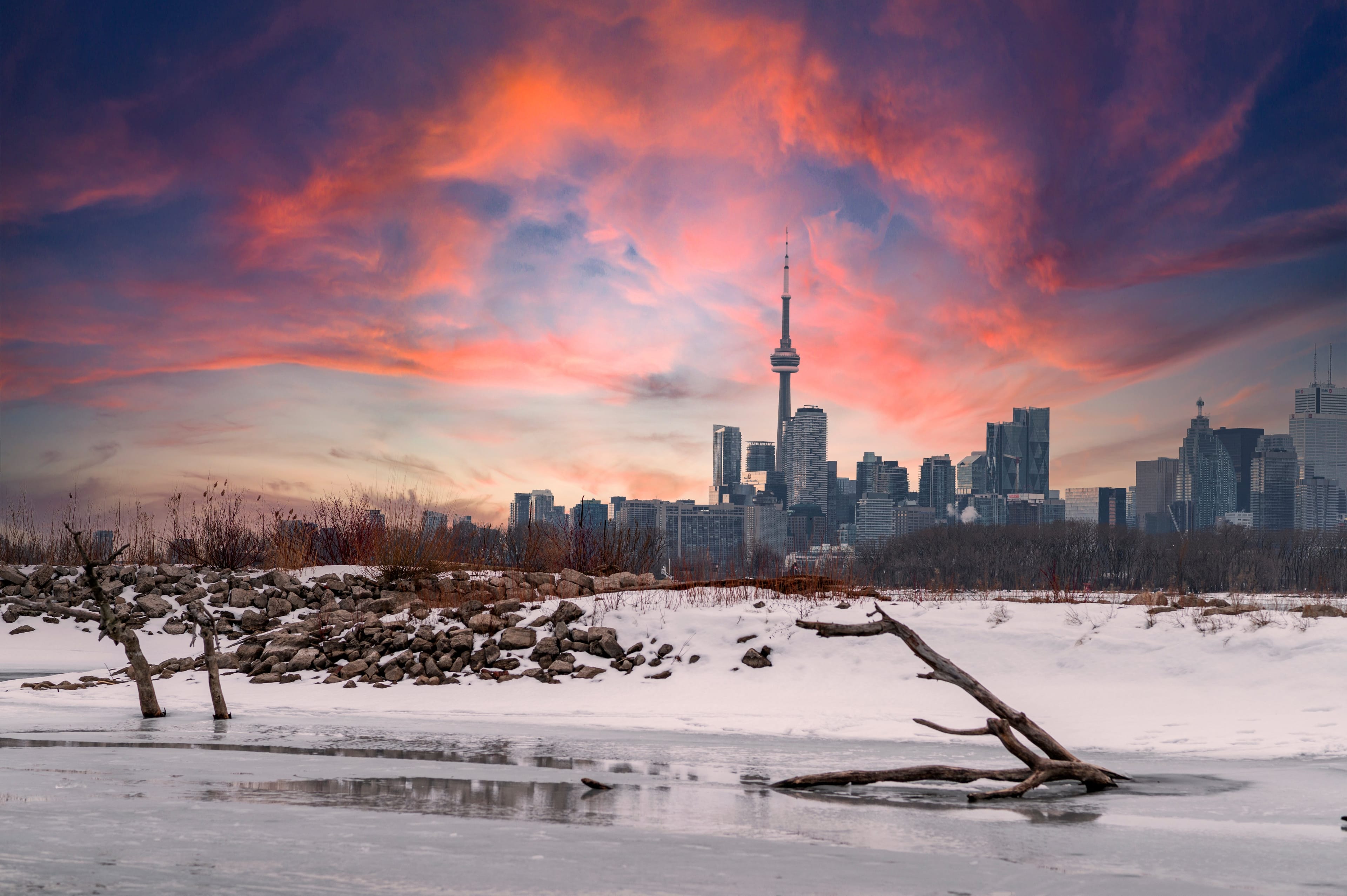 Beautiful,Sunset,Winter,Time,In,Toronto