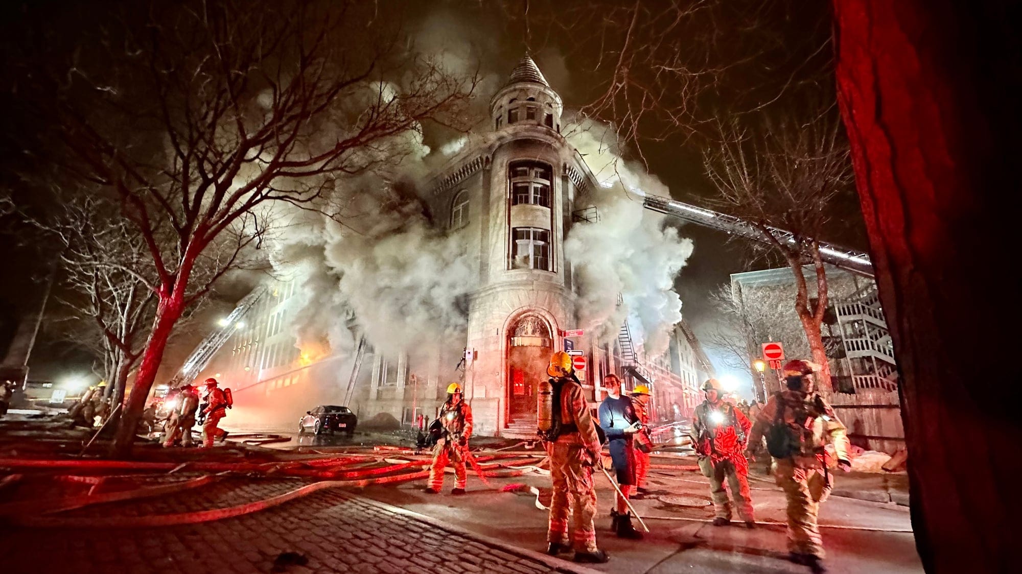 The historic building at 135 rue du Port included 14 apartments, nine of which were rented as Airbnbs. It burned down last March.
