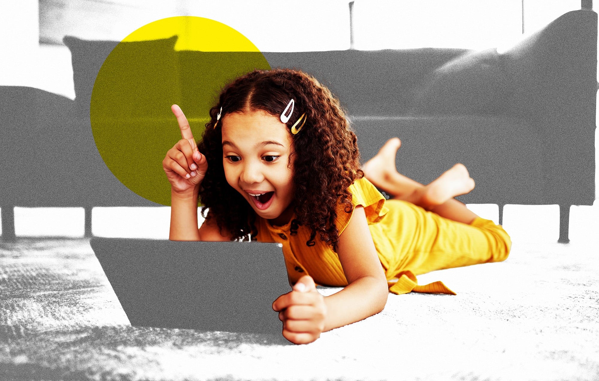 A child looking at a screen