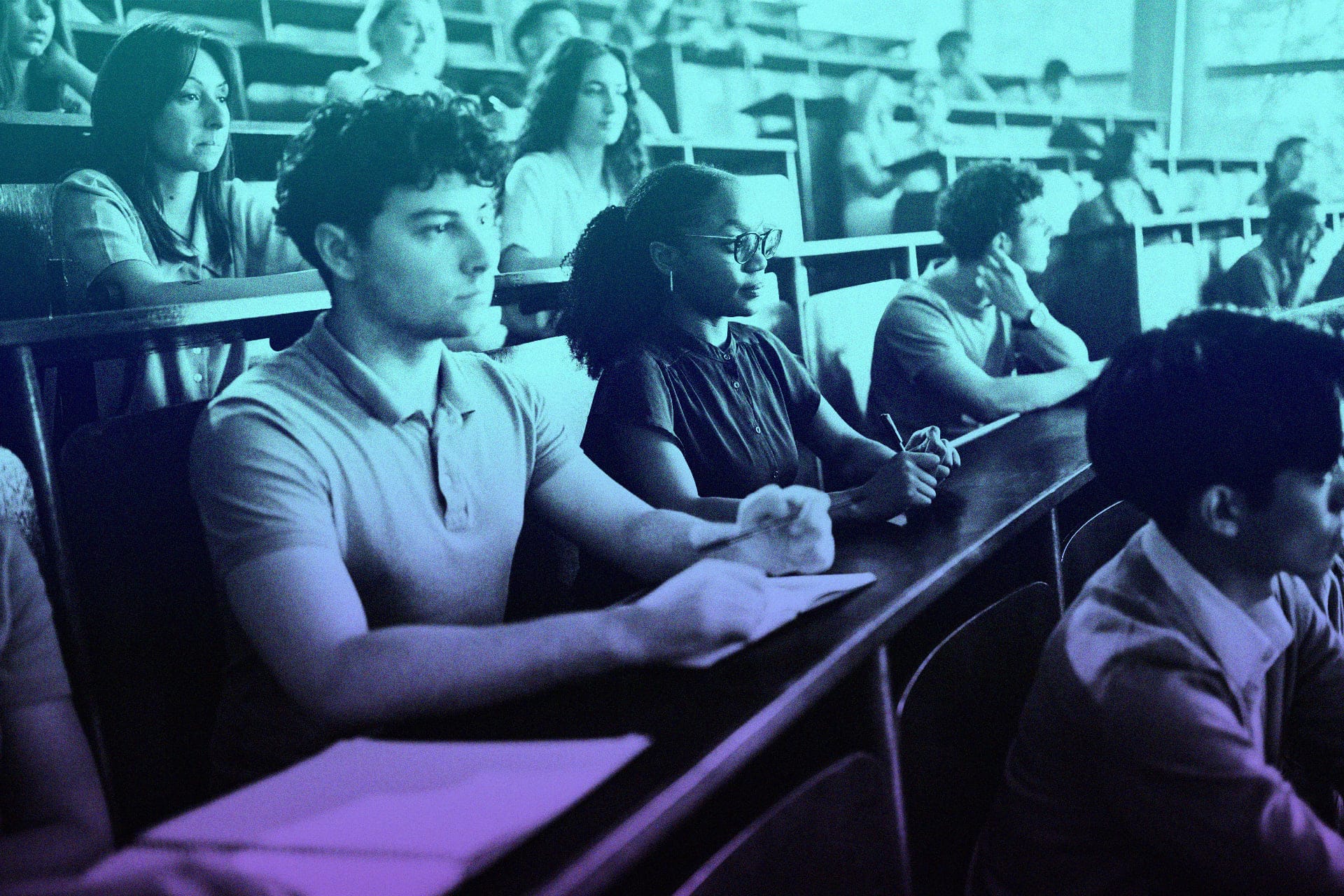 Students sitting in a lecture hall