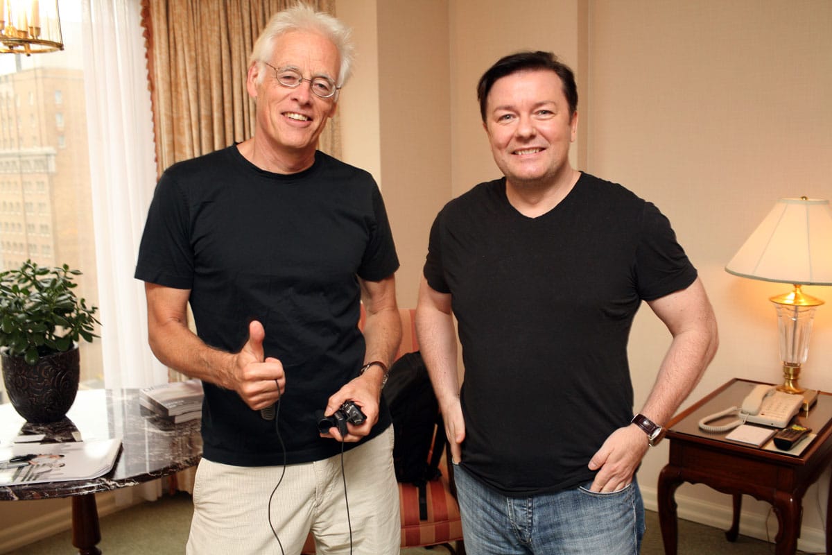 two dudes in black t-shirts
