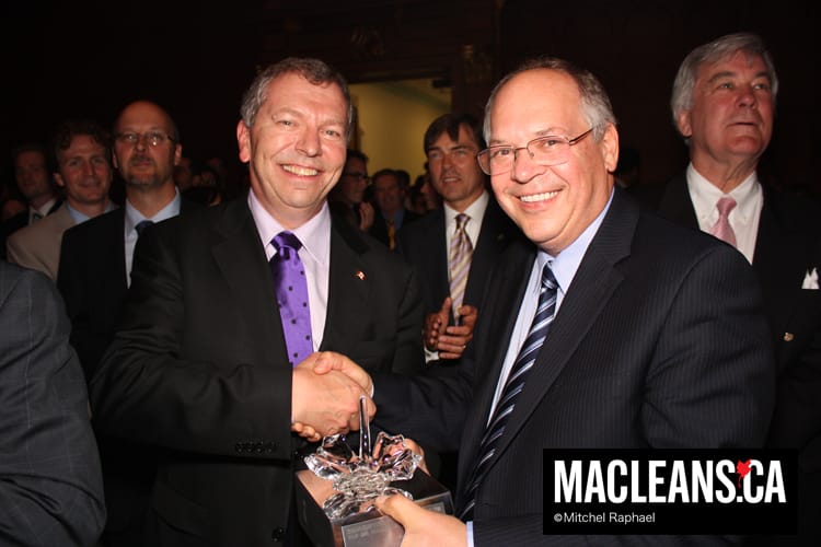 Tory MP Ted Menzies with Liberal MP Paul Szabo