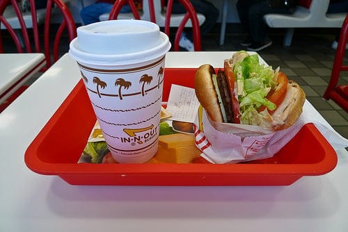 hamburger, coffee, fast food