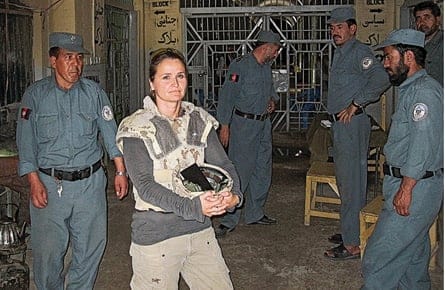 Renee Filiatrault, note how none of the Afhgan men are looking at her. AP