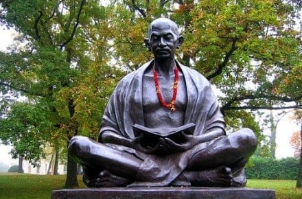 Gandhi statue in Geneva, Switzerland by cosmicautmumn on Flickr
