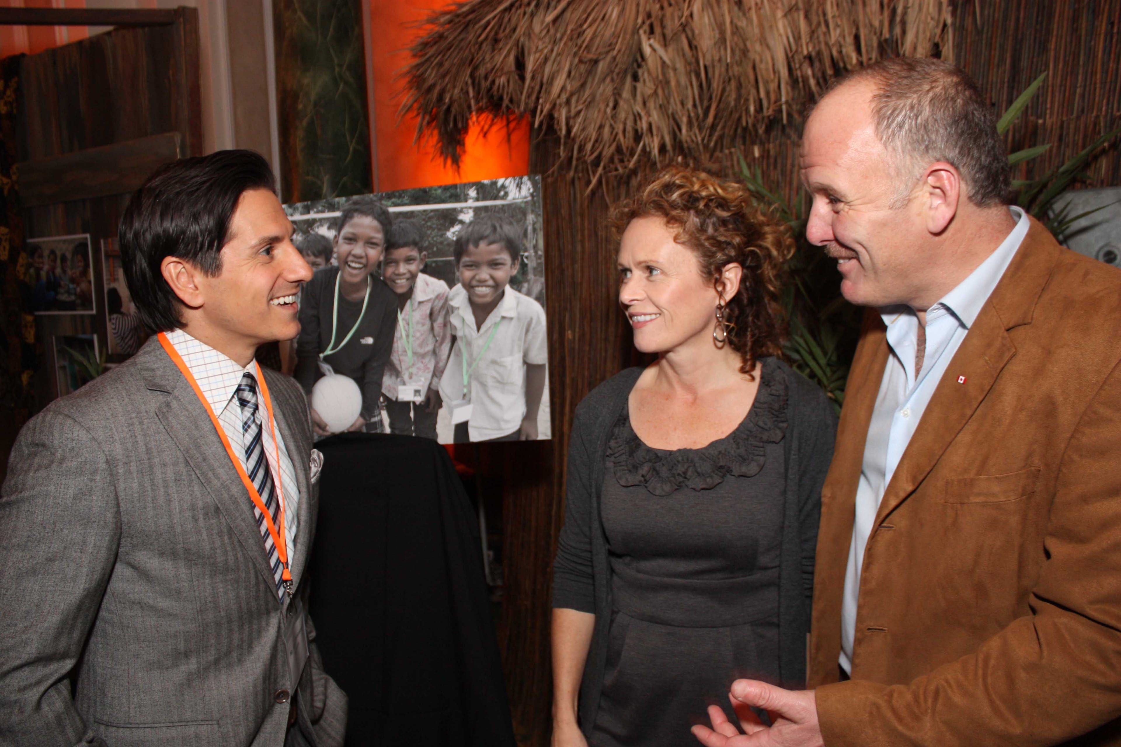 Entertainment Tonight Canada's Rick Campanelli (left) with LIberal MP mark Eyking (right) and wife Pam Eyking (centre).