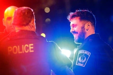 Police Converge Mass