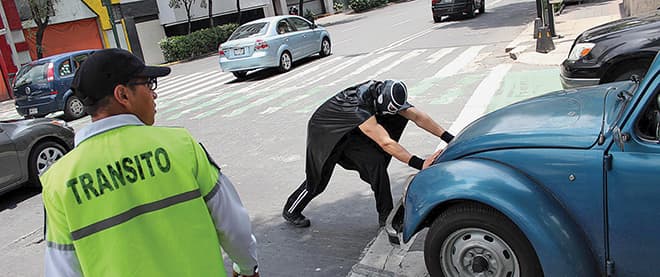 Pedestrians push back, literally