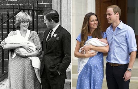 Royal baby comparison, then and now