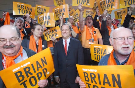 Thomas Mulcair; Paul Dewar; Nathan Cullen; Niki Ashton; Peggy Nash; Martin Singh; Brian Topp