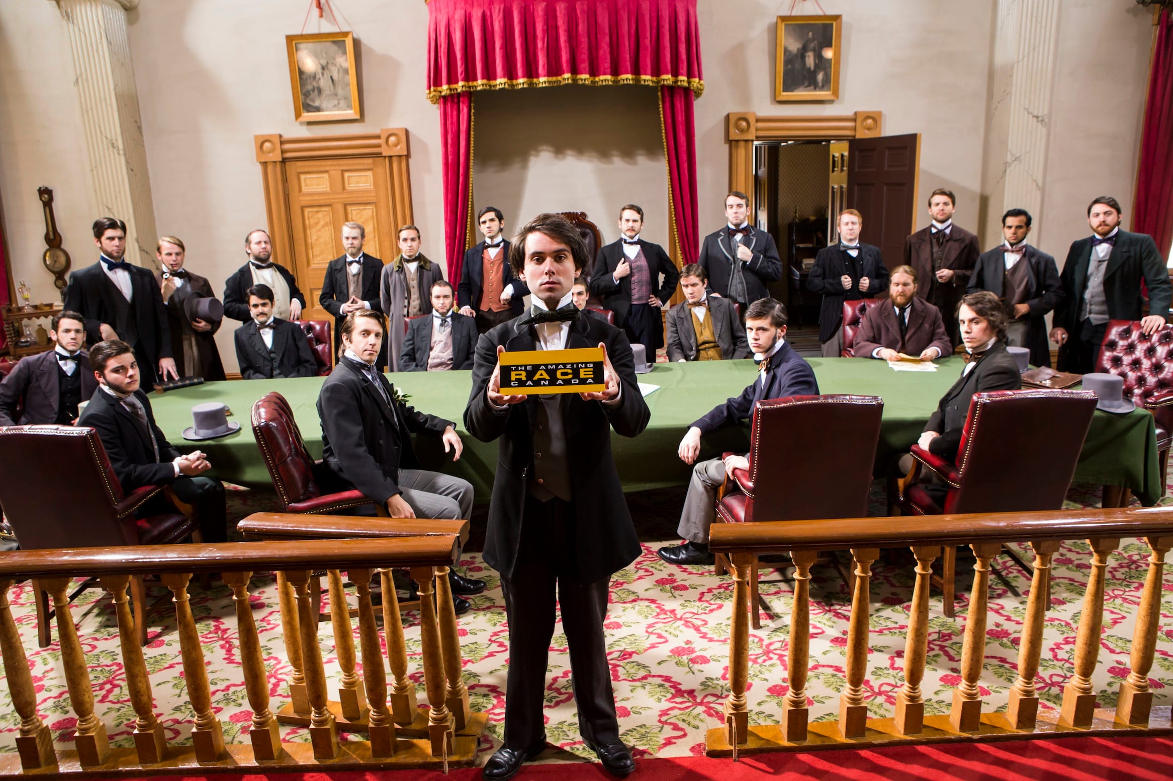 Canada's Fathers of Confederation—with a clue card, of course, from The Amazing Race Canada. (Handout/CTV)