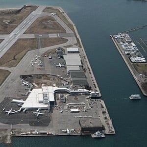 An aerial view of Billy Bishop airport. (Ian Duke/Flickr)