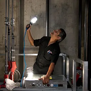 Malcolm DaCosta, elevator technician. Brampton, ON August 6 2015. Photograph by Carla Antonio.