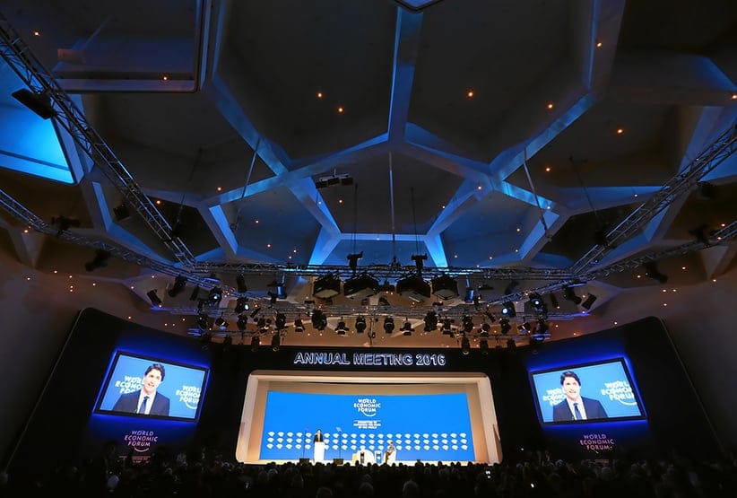 Justin Trudeau, Prime Minister of Canada speaks during the session 'The Canadian Opportunity' at the Annual Meeting 2016 of the World Economic Forum in Davos, Switzerland, January 20, 2016. (Michele Limina)