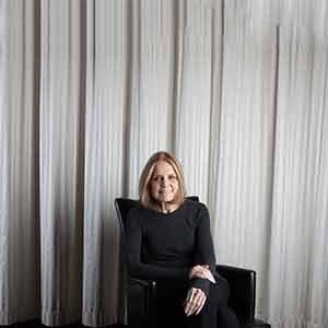 Gloria Steinem portrait after speaking at a fundraiser luncheon for the Holyoke Care Center in Holyoke, MA. (Photograph by Jane Shauck)