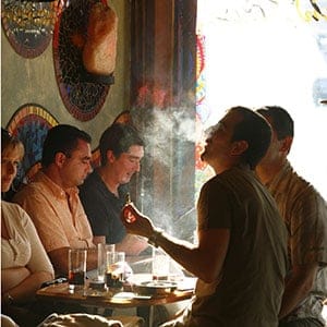 NETHERLANDS / Holland / Amsterdam / People sitting inside a Coffee shop, smoking joints. Yadid Levy/Anzenberger/Redux