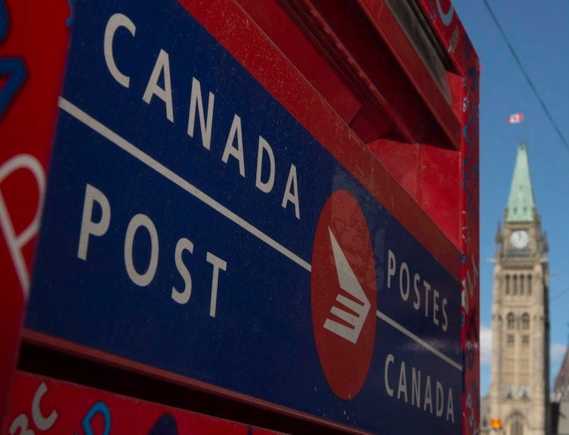 A Canada Post mailbox is seen near Parliament Hill in Ottawa, Thursday May 5, 2016. The government announced it will review Canada Posts operations. THE CANADIAN PRESS/Adrian Wyld
