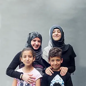 The Alkhalaf family in Peterborough, ON nearly six months following their migration from Syria to Canada. (Photograph by Cole Garside)