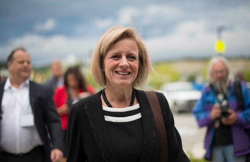 Alberta Premier Rachel Notley arrives for a meeting of provincial premiers in Whitehorse, Yukon, Thursday, July, 21, 2016. THE CANADIAN PRESS/Jonathan Hayward