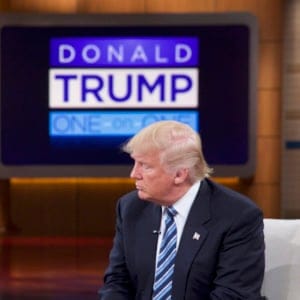 Dr. Oz and Republican presidential candidate Donald Trump during a taping of "The Dr. Oz Show," in New York. (AP)