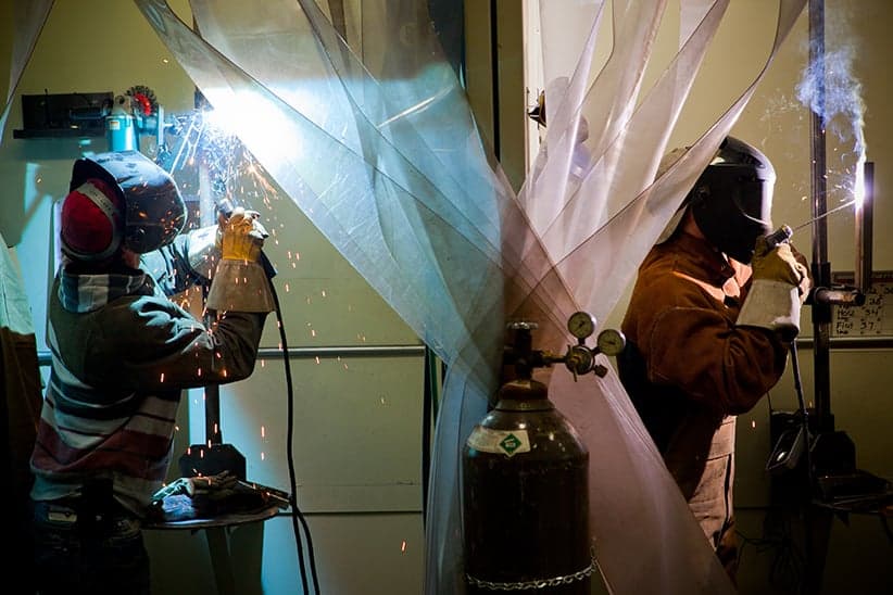 Great Plains College welding students