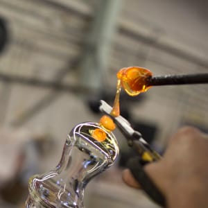 Glass blowing at NovaScotian Crystal in Halifax. (Photograph by Nick Iwanyshyn)