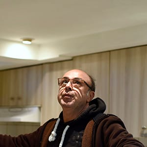 Hagop Binajian, 50, who was sponsored from Syria over a year ago, works in a home he is doing renovations in as part of his business, in Newmarket, Ontario on November 25, 2016. (Photograph by Marta Iwanek)