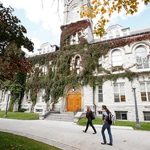 QUEEN'S UNIVERSITY - September 28, 2010 - Queen's Theological Hall stands covered in fall-coloured ivy at Queen's University in Kingston. (Photo by Yvonne Berg for Macleans)