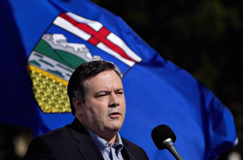 Alberta Conservative MP Jason Kenney speaks to media as he begins the Unite Alberta Truck Tour in Edmonton Alta, on Monday, August 1, 2016. (Jason Franson/CP)