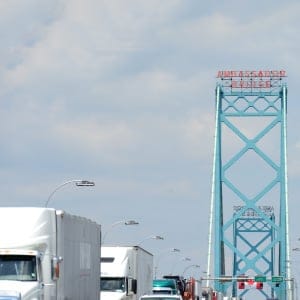 The Ambassador US/Canada bridge and border crossing at Windsor, Ont. and Detroit, MI on July 11, 2014. (Stephen C. Host/CP)