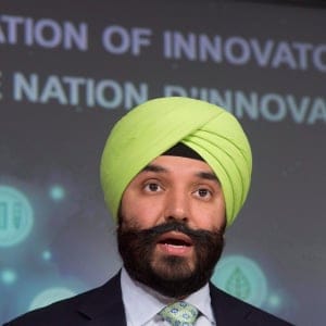 Minister of Innovation, Science and Economic Development Navdeep Bains speaks during a news conference, Tuesday, June 14, 2016 in Ottawa. (Adrian Wyld/CP)