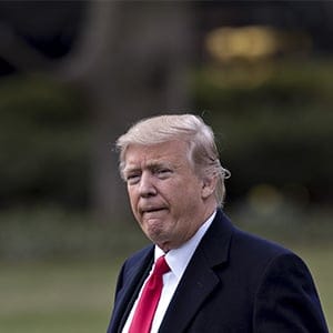 U.S. President Donald Trump walks towards Marine One on the South Lawn of the White House in Washington, D.C., U.S., on Friday, March 3, 2017. (Bloomberg/Getty Images)
