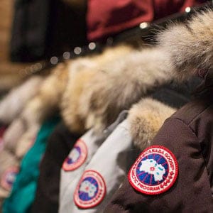 Jackets are on display at the Canada Goose Inc. showroom in Toronto. (Aaron Vincent Elkaim/CP)