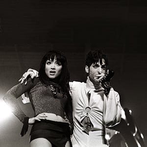 Prince (TAFKAP) and Mayte Garcia perform on stage at Brabant hallen, Den Bosch, Netherllands, 24th March 1995. (Photo by Rob Verhorst/Redferns)