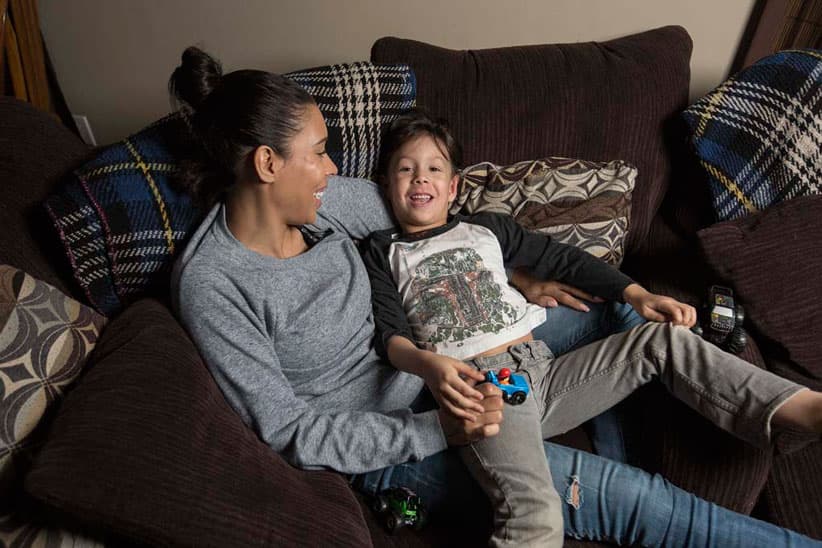 Chelsea Williams, 33 and Jax, 5 (Photograph by Amber Bracken)
